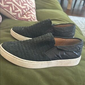 Sofft Black Textured Slip-On Sneakers